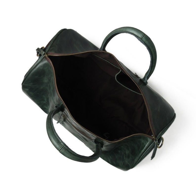 Handmade Leather Duffle Bag With Shoe Compartment|Personalized Leather Weekender Bag|Unique Father's Day Gift|Overnight Leather Travel Bag