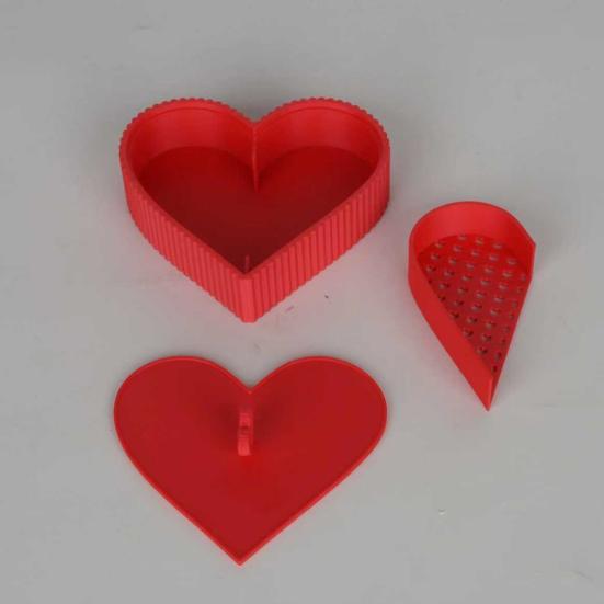 Heart-shaped Corn Starch Tapper Box Leak-Proof Powder Container Anti-Stick Dusting Tool for Polymer Clay