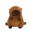 Cute Cartoon Capybara Plush Backpack For Women College Students Brown Silky Soft Urban Minimalist Style