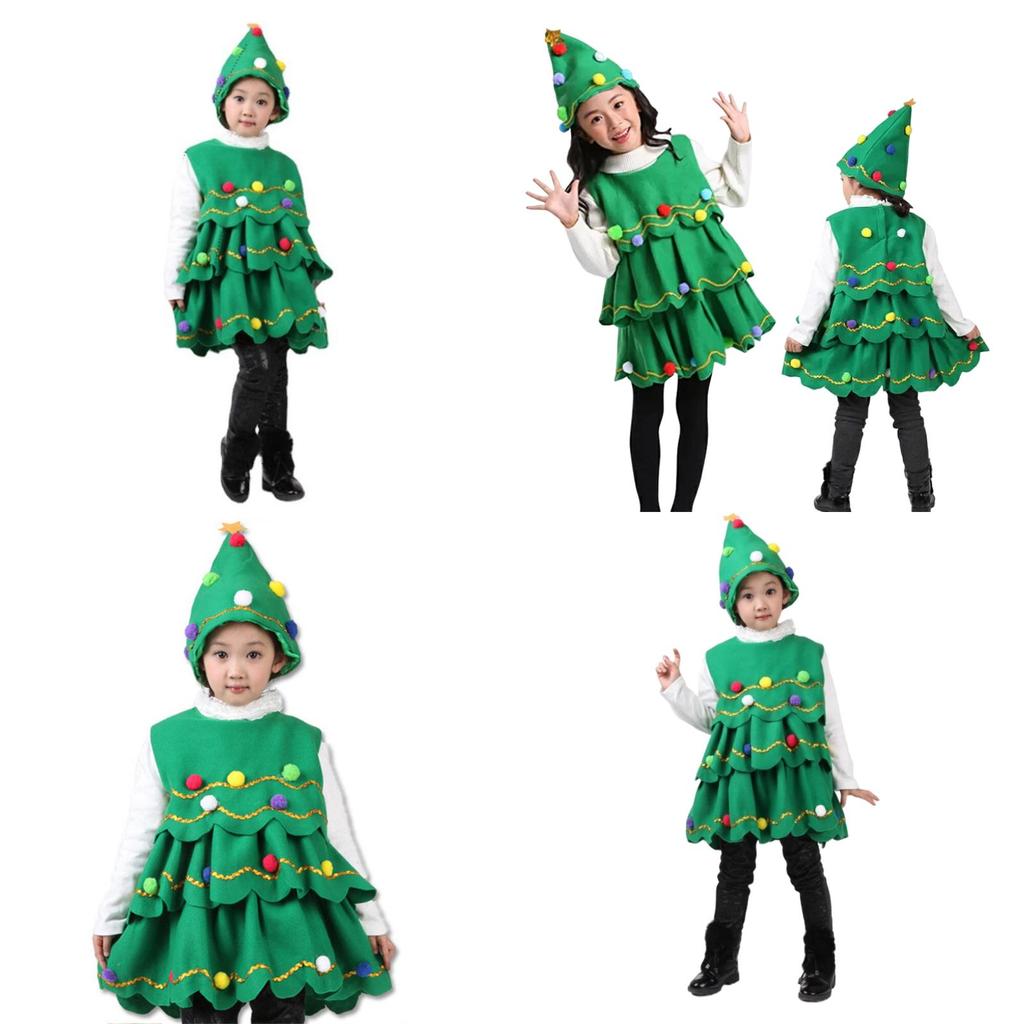 Christmas Tree Costume For Kids And Adults Authentic Striped Outfit For Cosplay