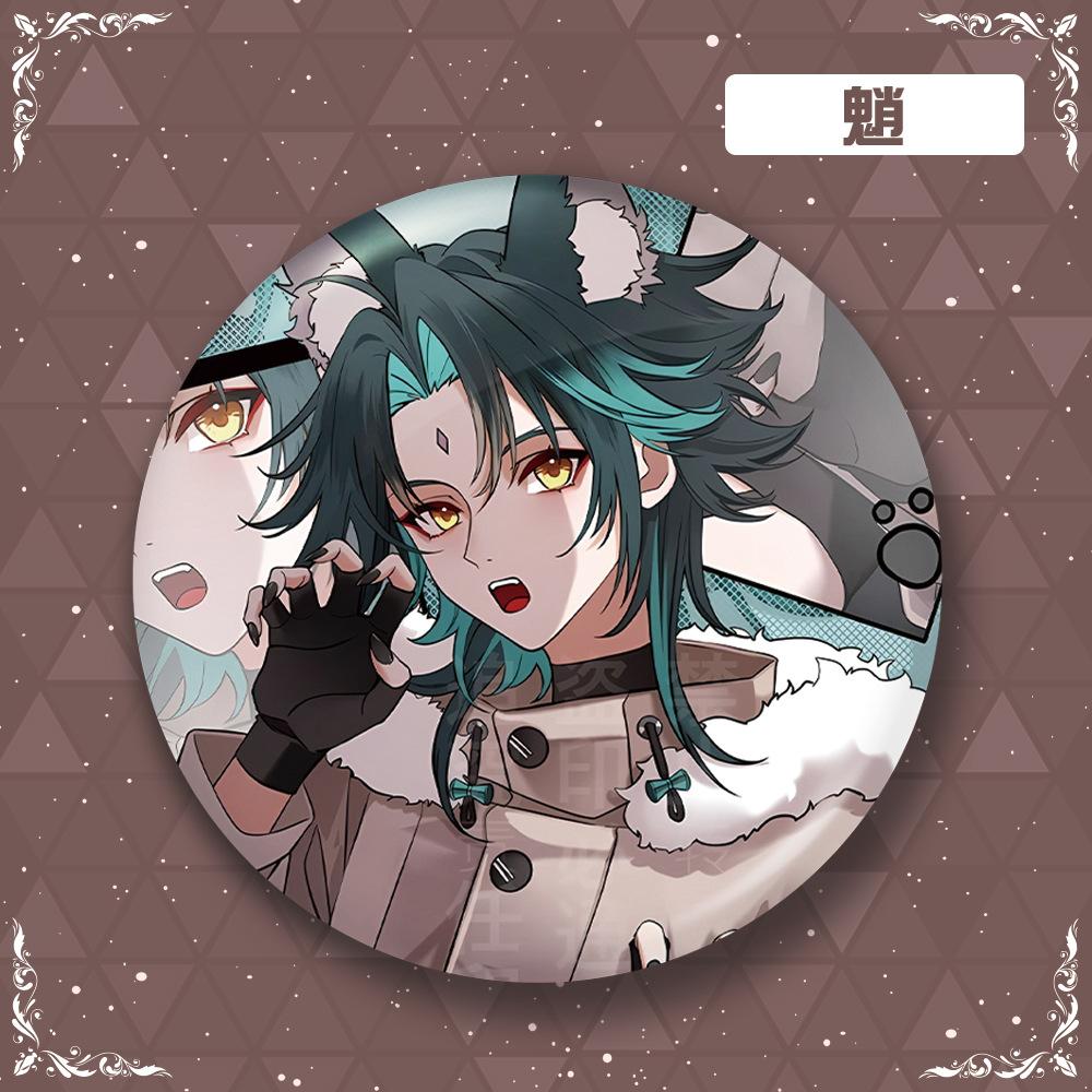 Genshin Impact Laser Badge Venti Xiao Kaedehara Kazuha Aether Wanderer Shikanoin Heizou Merchandise Game Collectibles Anime Pin