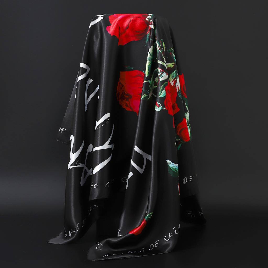 Europe America Kerchief Four Seasons Popular Silk Scarves Luxury Style Sunscreen Square Shawls New Fashion 90X90CM Headcloth