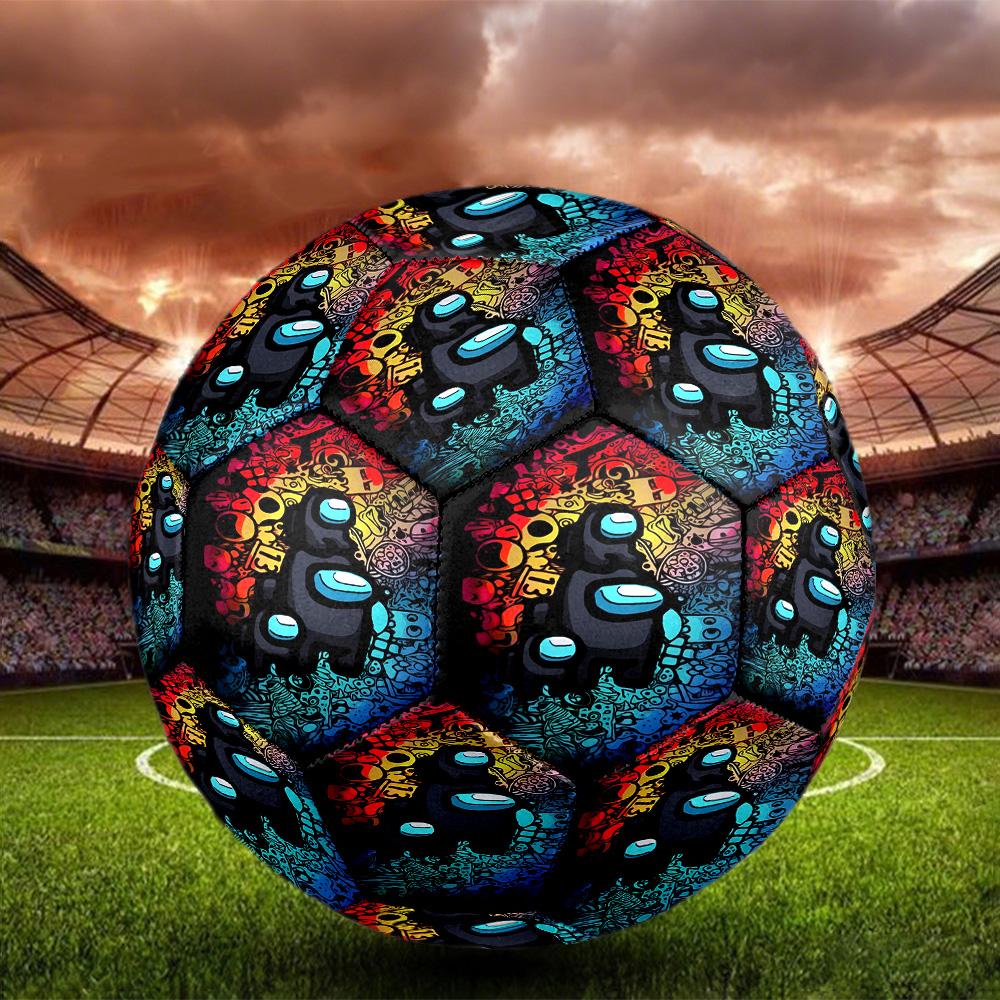 Among Us Print Size 5 Soccer Ball, Standard Match Football for Sports Game and Team Practice, Ideal Gift for Soccer Fans