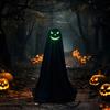 Ghost Wall Hanging Halloween Decoration for Outdoor, Large Light Up Standing Ghost, Festive Decorations Adjustable Spooky Black Decor Porch, Yard Lawn
