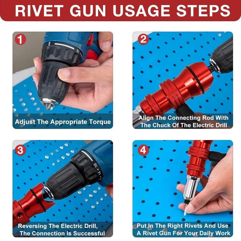 Aluminum Zinc Zinc Alloy Rivet Adapter Removable Plastic Handle Cordless Rivet Riveting Machine Furniture