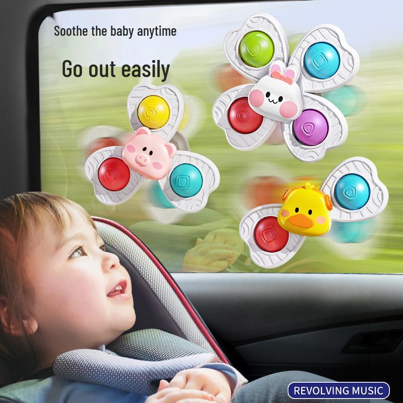 Toddler Cartoon Suction Cup Spinning Toy for High Chair – Edible, Educational, 0-1 Year Olds