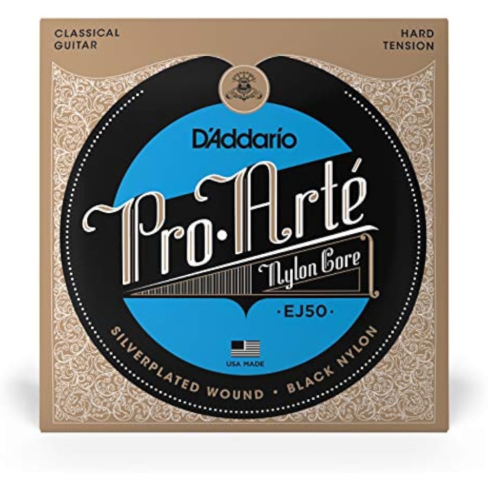 D'Addario Daddario Classical Guitar Strings Pro Arte Silver/Black Hard EJ50 [Domestic Genuine]