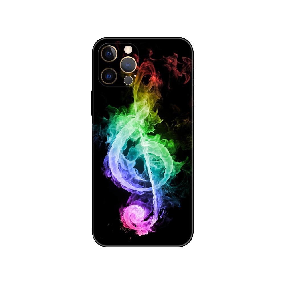 Musikalische Noten Violine Klassisch Handyhülle für iPhone 5s 2020se 6s 7 8 plus x 10 XR XS 11 12 13 mini pro MAX schwarz TPU Rückseite