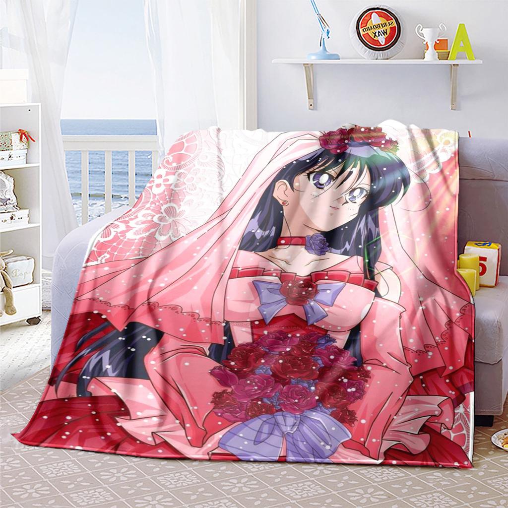Japanese anime cute cartoon theme Sailor Moon Tsukino Usagi blanket suitable for home beds, sofa covers, office nap, outdoor warm blankets O9