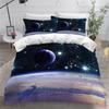 3D Fantasy Starry Sky Series Bedding Set Cosmic Planet Quilt Cover Pillow Case 2 or 3 Pieces AU240 * 270 Extra Large Size Home Decoration