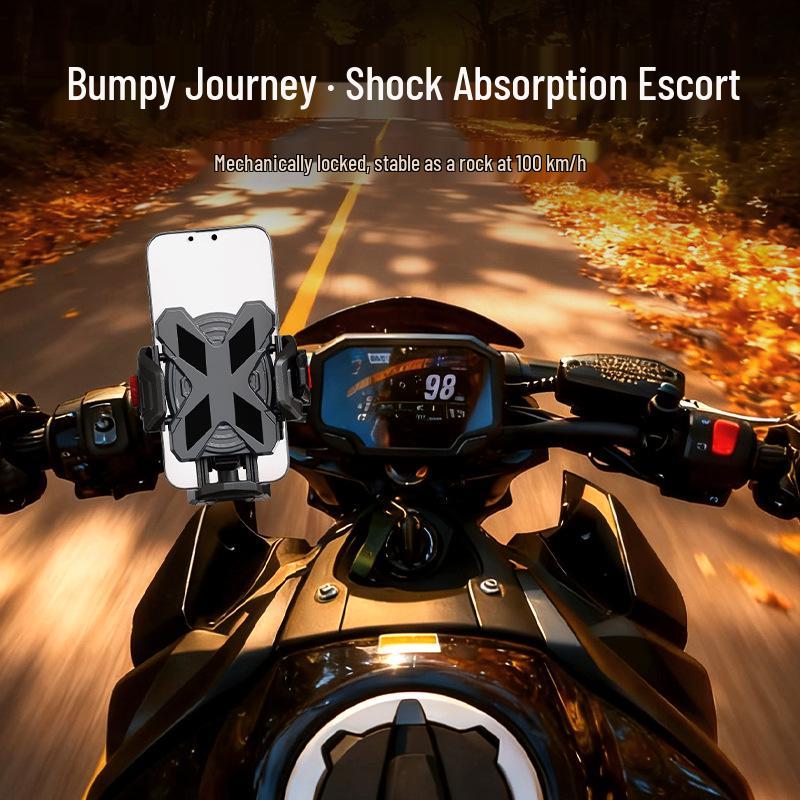 Anti-Shake Phone Mount for Delivery Riders & E-Bikes