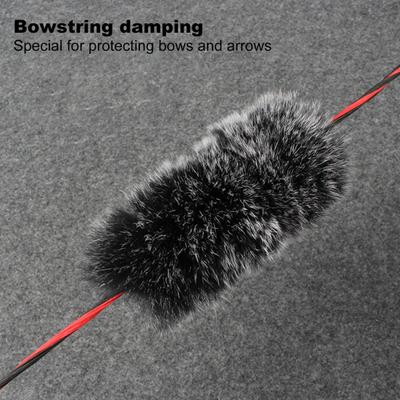1 pár tlumičů tětivy lukostřelby Absorpce otřesů Soft Touch Fuzzy Umělá rex králičí kožešina Separátor tětivy Recurve Tradiční lovecký stabilizátor luku