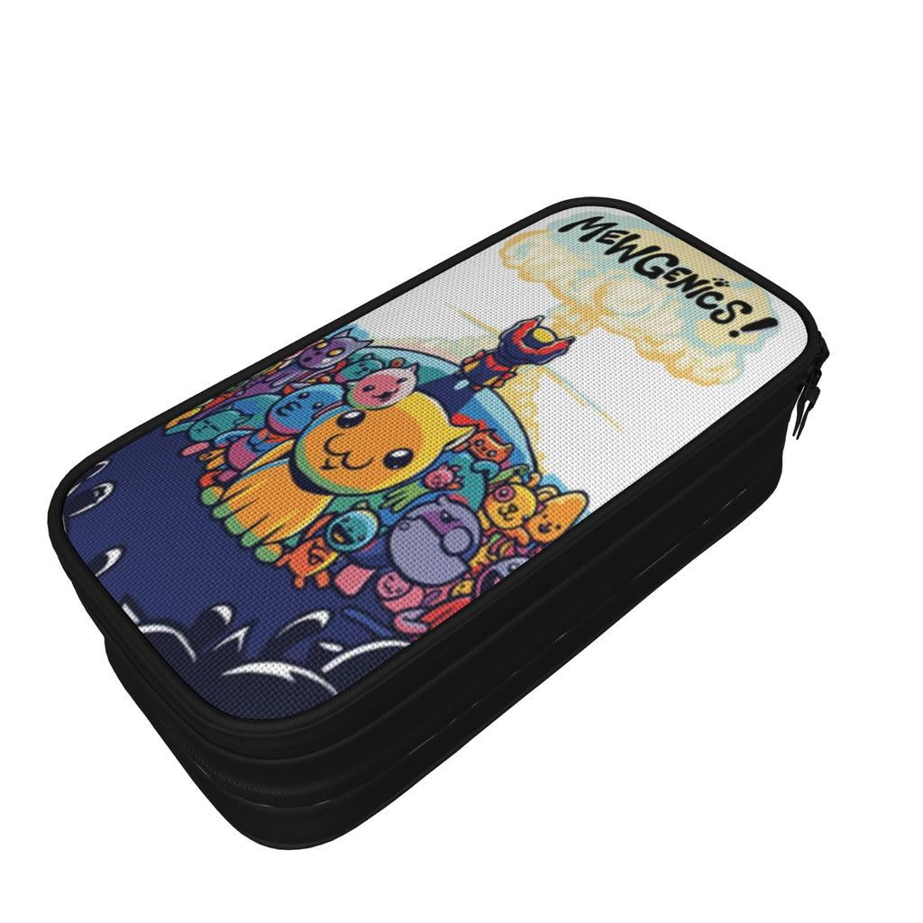 Large Capacity Pen Box Mewgenics School Accessories Double Layer Pencil Bag Women Makeup Bag Gift