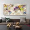 Golden World Map Pictures Posters and Prints Wall Art Canvas Paintings for Living Room Decoration Cuadros Home Decor No Frame