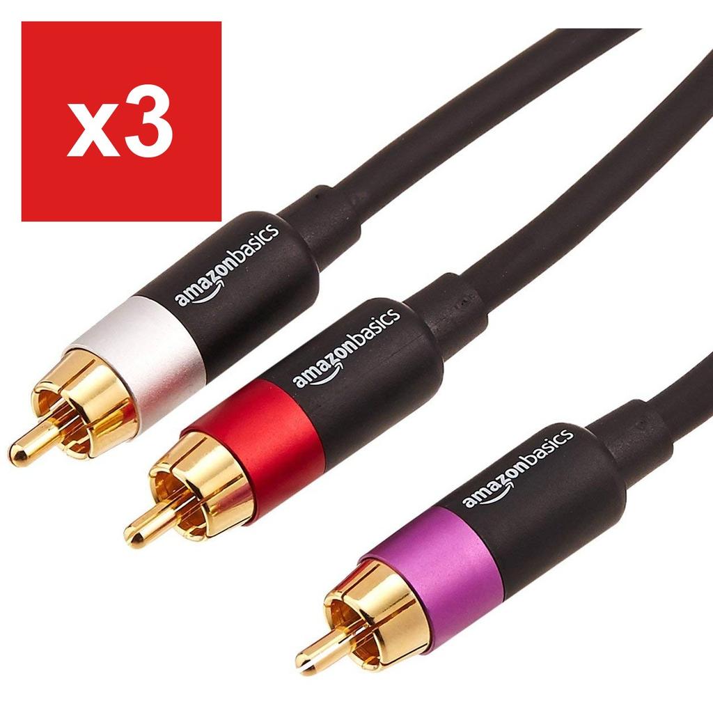 RCA Audio Cable, Amazon Basics 2.4m (1-Male To 2-Male Subwoofer Cable)