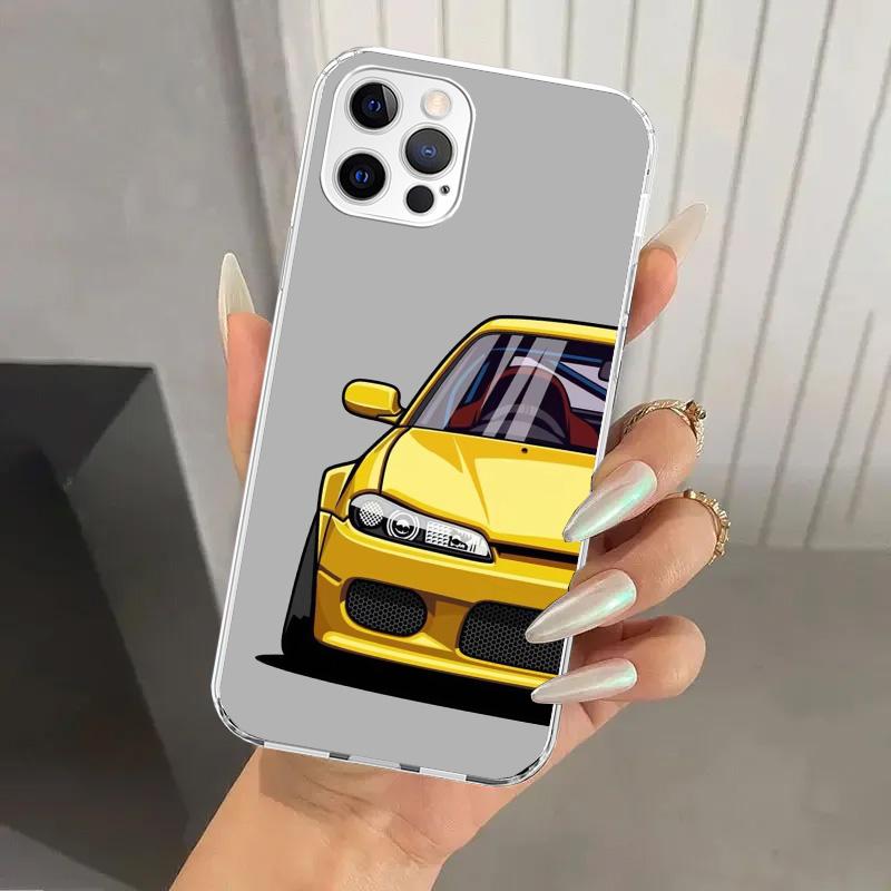 

JDM Sports Cars Male Men Phone Case for Iphone 17 Air 16 15 Plus 14 13 Mini 12 11 Pro Max 16E 7 8 SE 2020 Soft Funda Print Shell iPhone 14 Pro Max