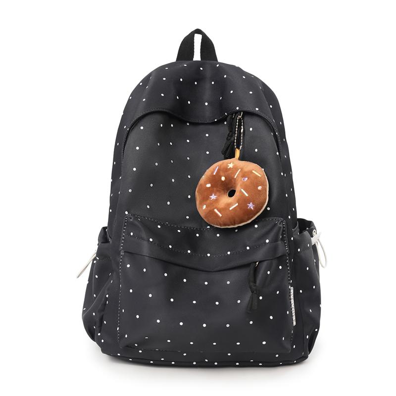 Dot Print Student Schoolbag Large Capacity Women's Backpack