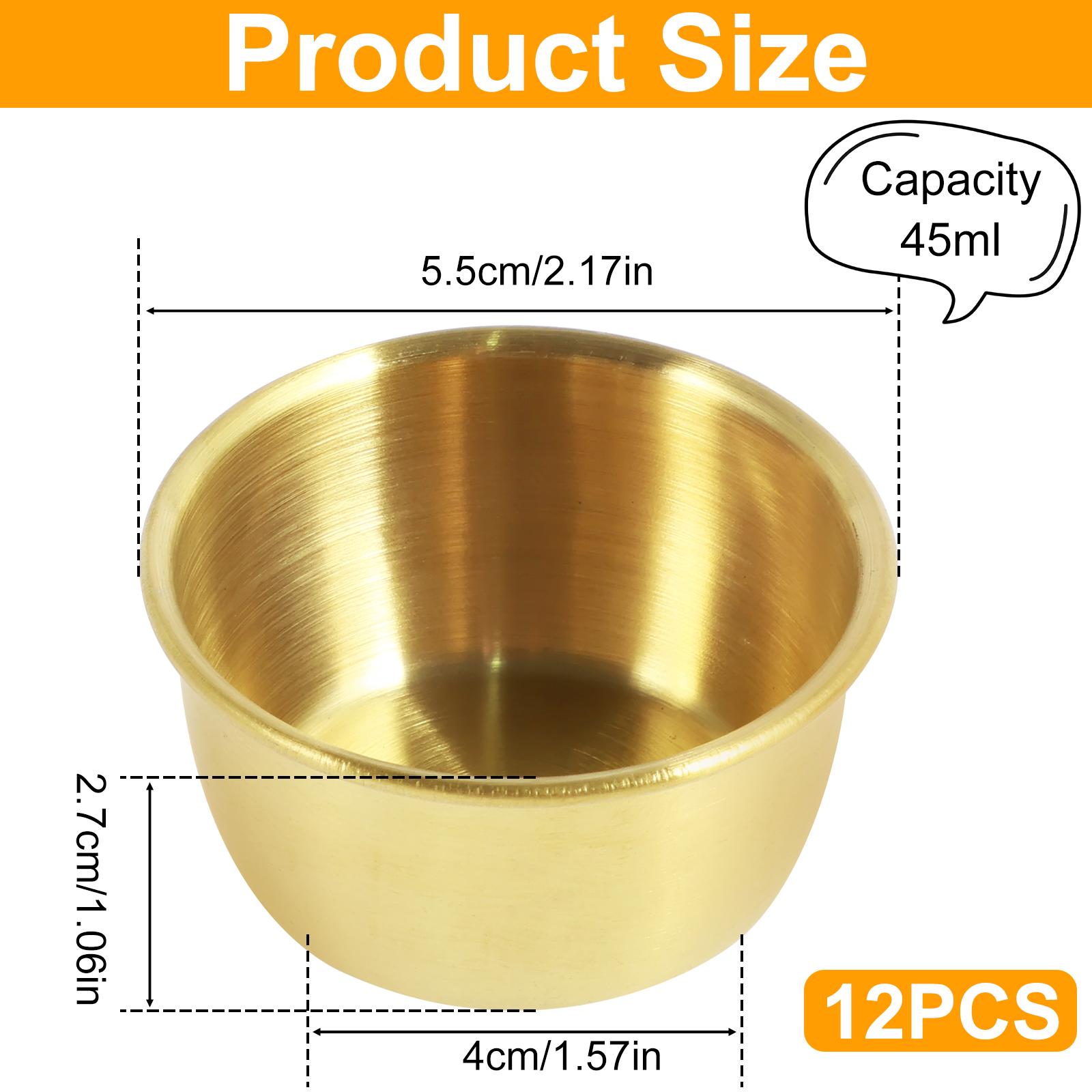 

12Pcs Sauce Dipping Bowl 304 Stainless Steel Dipping Cups Individual Round Sauce Dishes 45/55ml Mini Reusable Seasoning Cups