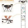 Traliccio da Giardino Esterno con Vasca per Uccelli e Supporto per Piante Rampicanti Struttura Metallica Elemento Decorativo da Giardino per Piante e Uccelli