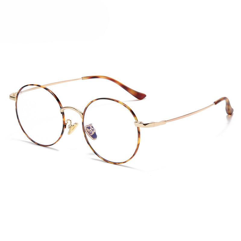 Retro Runde Blaulichtfilternde Brille Metallrahmen Unisex Lesebrille Computerbrille Augenschutz
