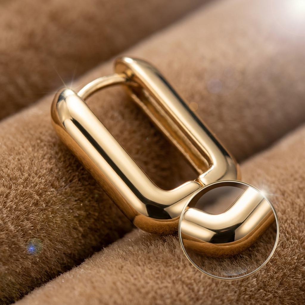 2026 Geometric Square Hoop Earrings: European & American Minimalist Design, Versatile for Everyday Wear