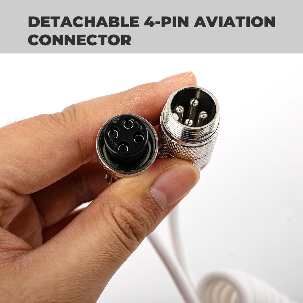 1.8m Coiled Keyboard Cable USB C to USB A Double-Sleeved Cable for Mechanical Gaming Keyboard Coiled Cable type C to USB A