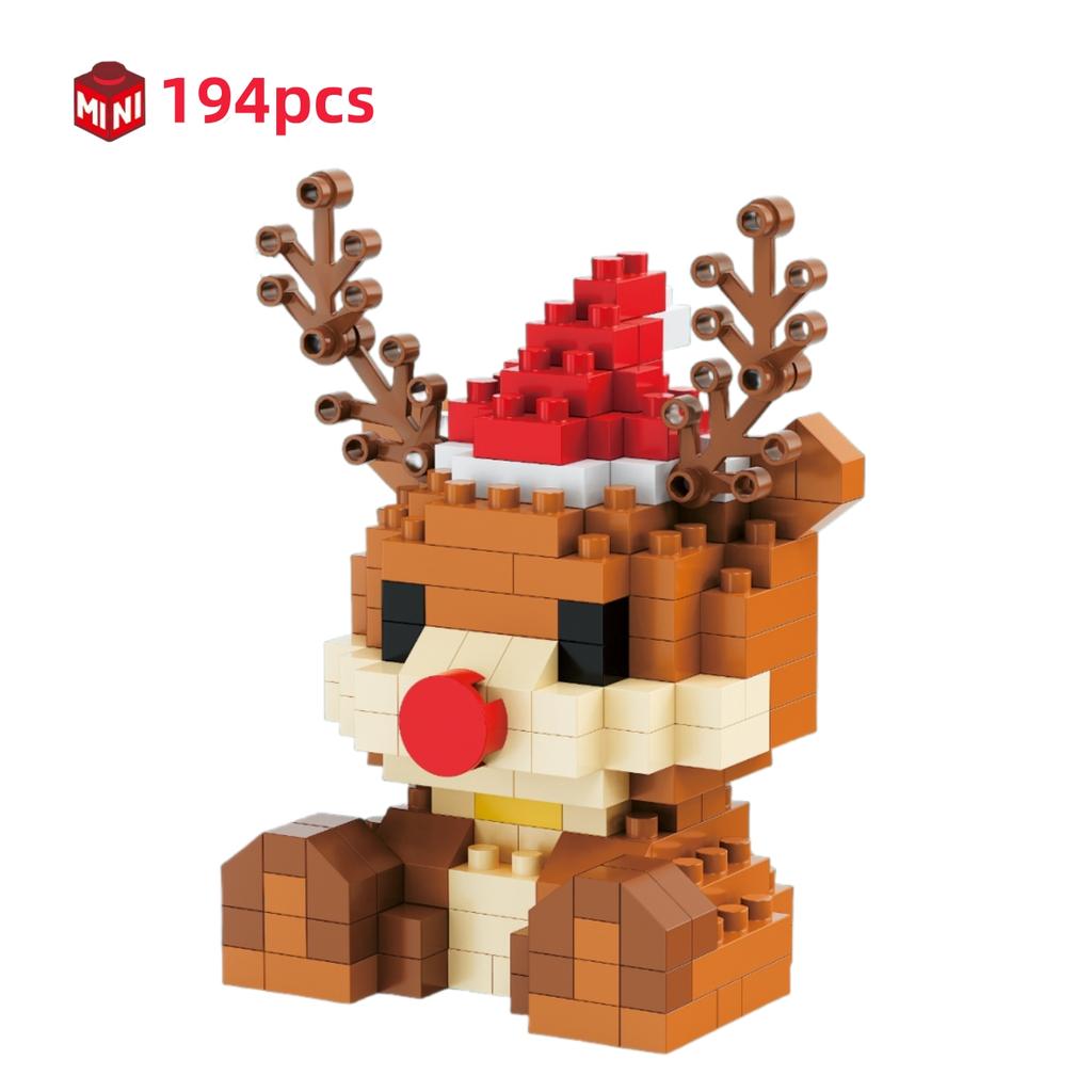 Children Festive Christmas Mini Gift Micro Building Blocks 3D Snowman Santa Claus Tree Decor Model Toy For Kids