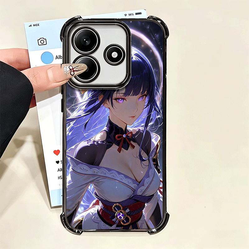 Genshin Impact Raiden Shogun Plating Phone Case For Xiaomi Poco X5 X6 X7 X8 Pro Max F8 Ultra F7 M8 M7 M5S Redmi 15C 15 14C 13C 1