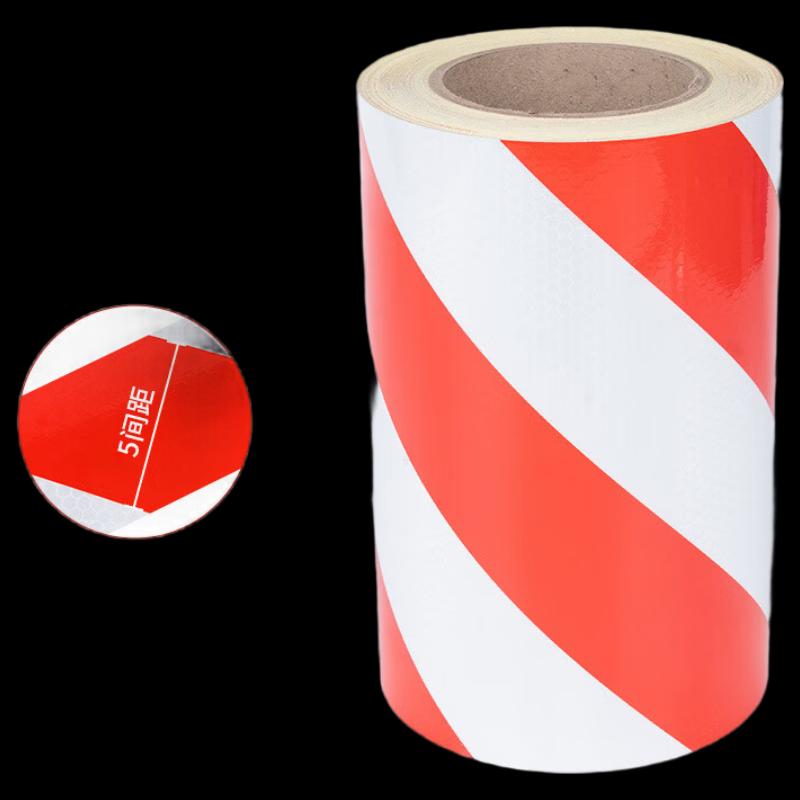 DAXTE Red/White Oblique Lattice Reflective Tape