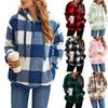 Women Plaid Pocket Hoodie Loose Casual Pullover Long Sleeve Sport Sweater