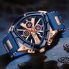 Business Sport Men's Quartz Wristwatches Fashion Military Silicone Watch for Men Waterproof Date Chronograph Montre Homme