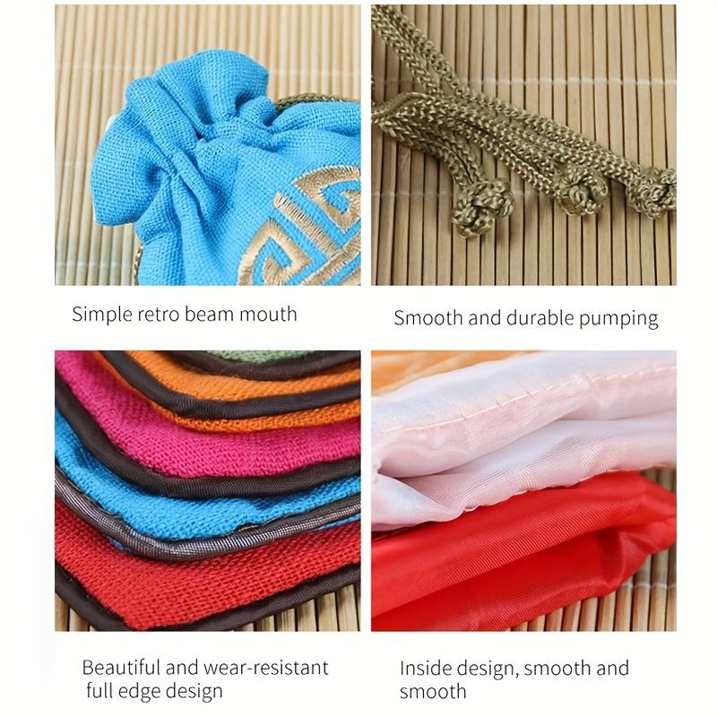 Vintage Style Embroidered Cotton Blend Jewelry Bag Bracelet, Bead and Small Item Storage Bag, Traditional Chinese Design