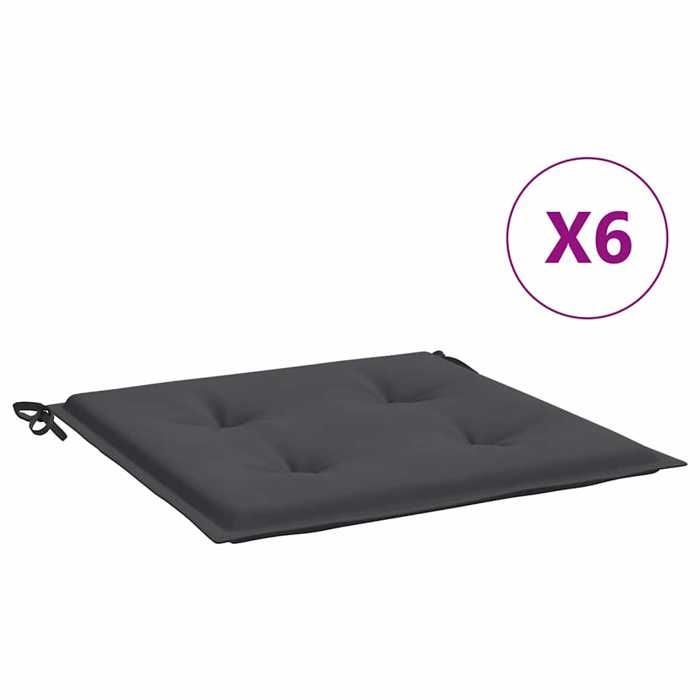 VidaXL Coussins de chaise de jardin 6 pcs anthracite 50x50x3 cm 314039