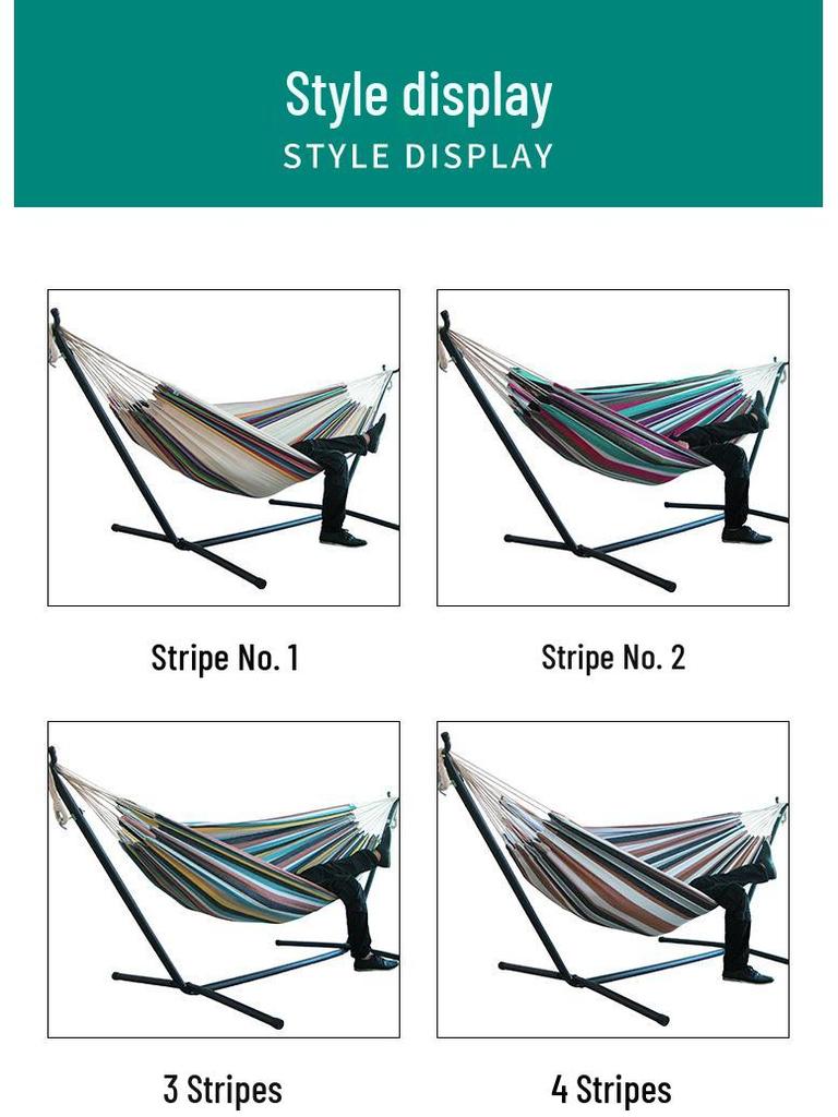 Anti-Rollover Canvas Hanging Hammock Chair for Outdoor Camping