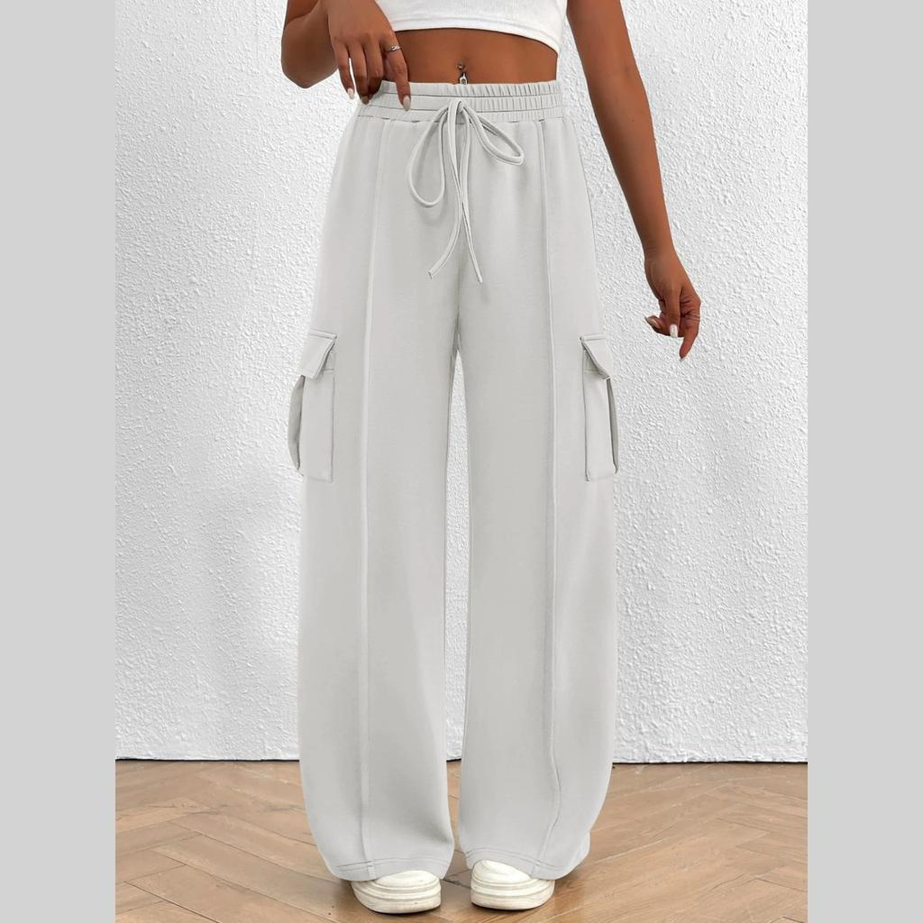 Women's Running Sports Pants Overalls Loose Wide-leg Casual Pants Casual Exercise Jogging Pants with Pockets