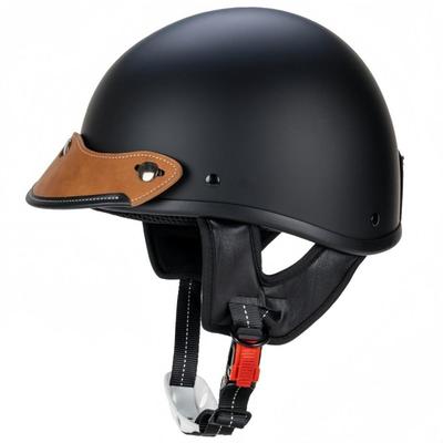 Vintage Motorradhelm Visier PU-Leder 3-Druckknopf Sonnenschutz Ersatzschild für Offene Gesichtsfahrt