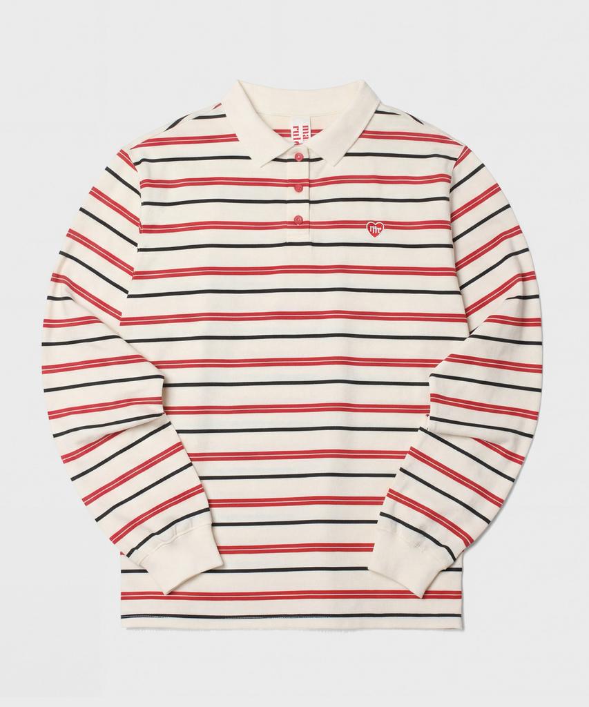 Maseumaluljeueopaeleol Multi Strip Collar Long Sleeve_Ivory