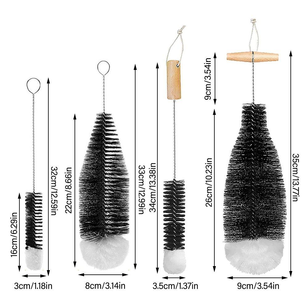Dust Removal Glassware Jars Cleaner With Beechwood Handle Cleaning Brush Soda Stream Bottle Brush