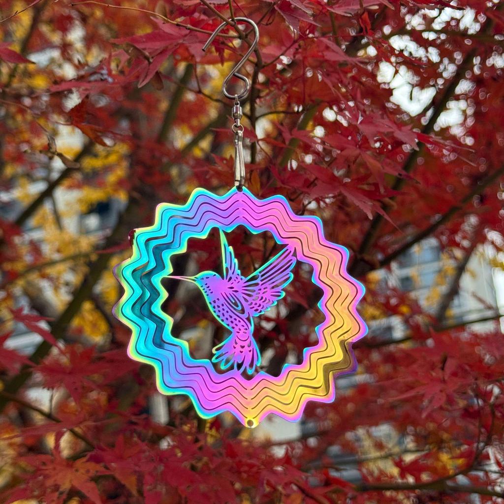 3D Mandala Rotating Wind Chime - Colorful Stereoscopic Spinner for Wall, Garden, or Courtyard Decoration