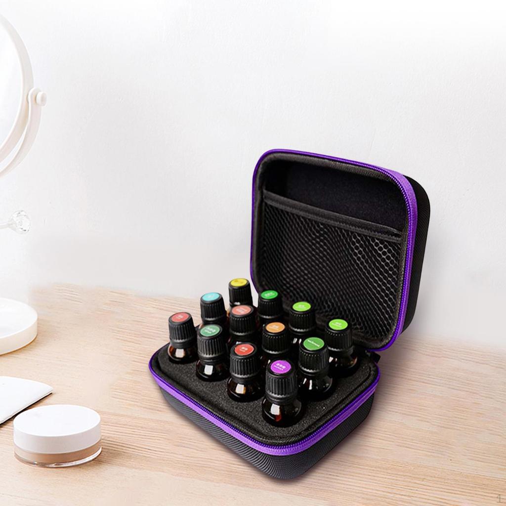 12 Slots Essential Oil Carrying Case Storage Bag Holds 15ml Bottles, Nail Box