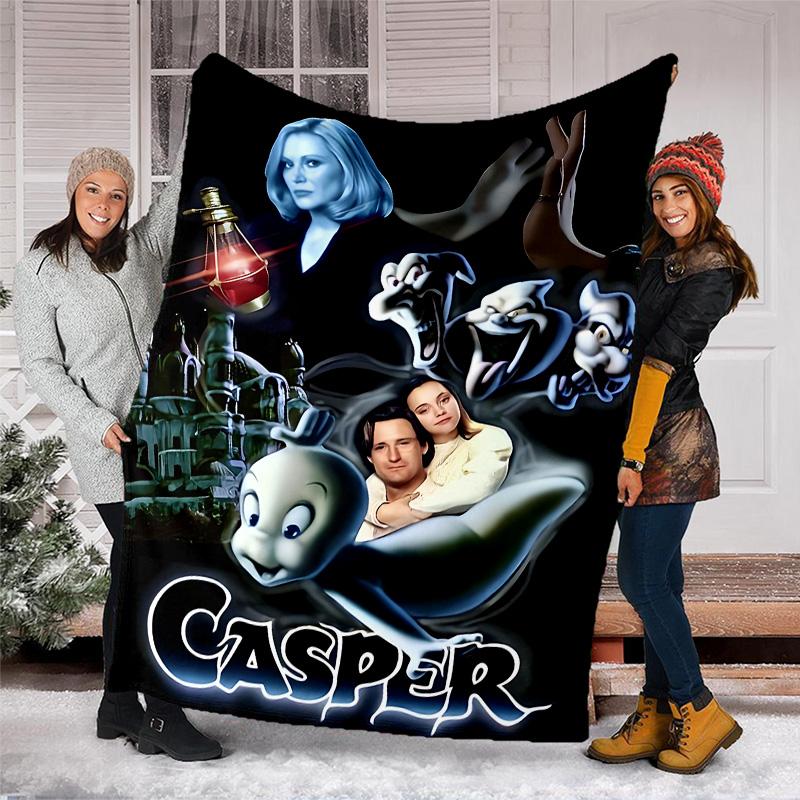 1pc Casper1 Theme Blanket - Digital Print, Polyester, Cozy for All Seasons, Perfect for Outdoor, and Travel