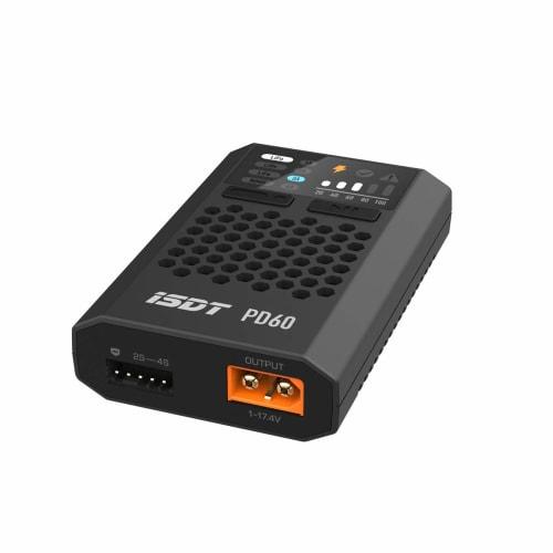 ISDT PD60 XT60 Connector 60W 6A Battery Balance Charger Type-C Input for 1-4S Lipo Battery, Life Lilon LiHv Pb NiMH XT60
