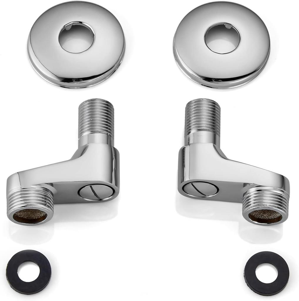 2Pcs Shower Faucet Curved Foot Adjustable Adapter Solid Brass Wall Mounted Replacement Angle Valve Kitchen Bathroom Accessories