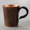 Vintage Reines Kupfer Kaffeebecher,Tasse Moscow Mule Becher Gravur Hammerstruktur Geflochtener Griff 450 ml Bierkrug,Teetasse Geschirr