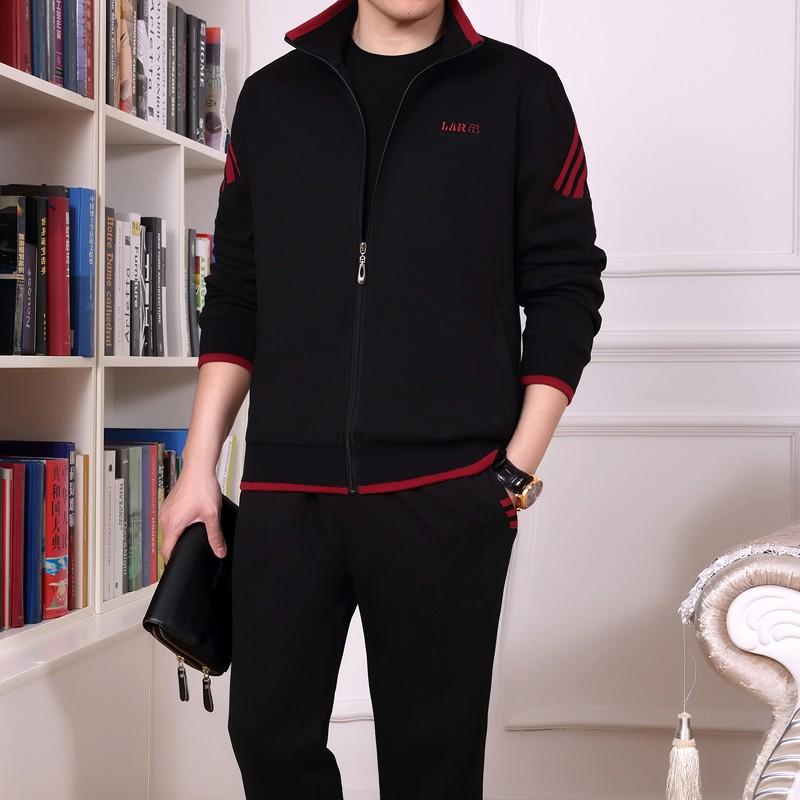 Men's Middle-Aged & Elderly Sportswear Set - Spring/Autumn Casual Two-Piece