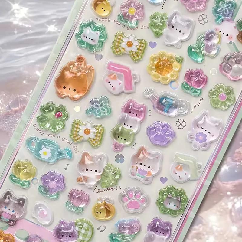 

1pc Cartoon-Themed 3D Embossed Diamond Stickers PVC Craft Decals designed for Scrapbooking and Stationery Decoration - Ideal designed for DIY Pro