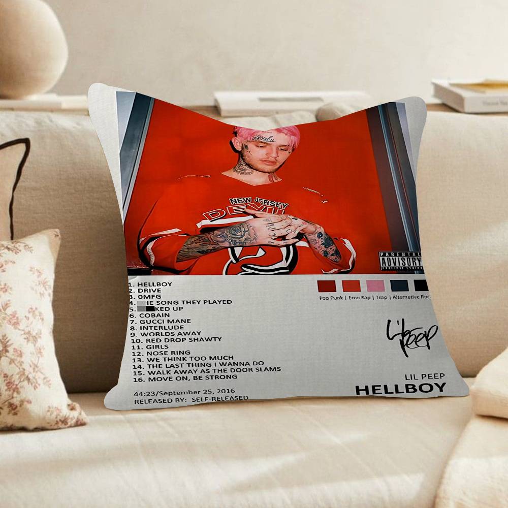 

Hip Hop Rapper Lil Peep Pillow Gift Home Office Decoration Bedroom Sofa Car Cushion Cover case x 30x30 cm
