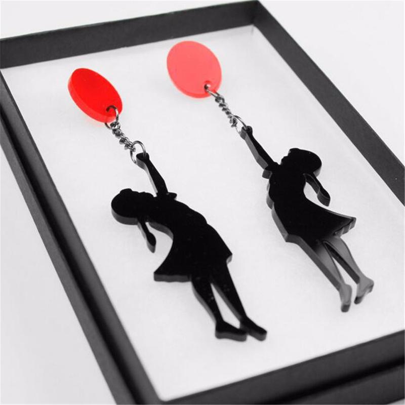 

Новые модные индивидуальные серьги с воздушными шариками для маленькой девочки в стиле панк, преувеличенные креативные акриловые серьги