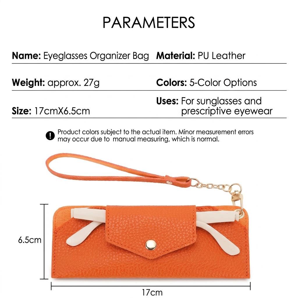Portable Soft Eyeglasses Pouch Pu Leather Anti-Scratch Wrist Strap Storage Bag For Sunglasses Reading Glasses Bag Gift