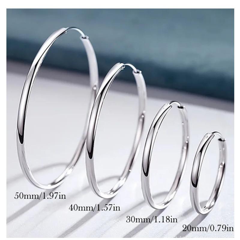 Women S Fashion Minimalist Hollow Smooth Large Hoop Earrings